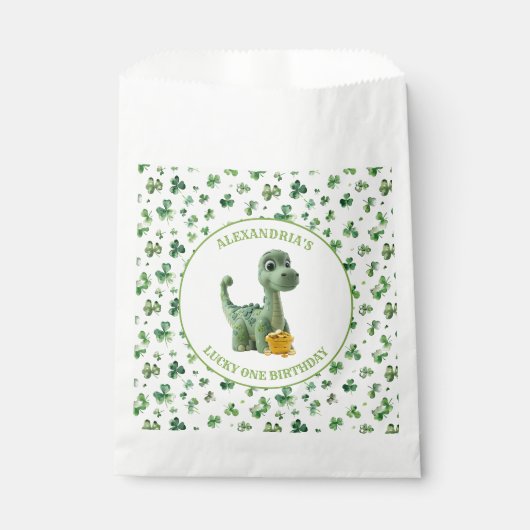 St Patricks Lucky One Dinosaur Fvor Bag Geschenktütchen (Vorderseite)