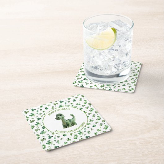 St Patricks Lucky One Dinosaur Paper Untersetzer (Vor Ort)