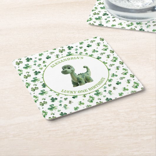St Patricks Lucky One Dinosaur Paper Untersetzer (angewinkelt)