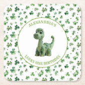 St Patricks Lucky One Dinosaur Paper Untersetzer (Vorderseite)