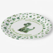 St Patricks Lucky One Dinosaur Papierplatte Pappteller (Schrägansicht)