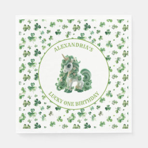 St Patricks Lucky One Einhorn Paper Napkins Serviette