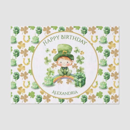 St Patricks Lucky One erster Geburtstag Seidenpapier (Vorderseite)
