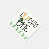 St Patricks Lucky One Horseshoe und Kleeblatt Part Serviette (Ecke)