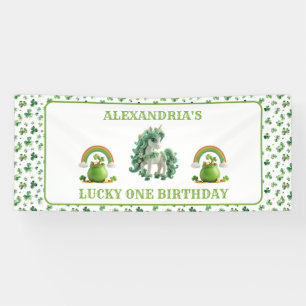 St Patricks Lucky One Unicorn Banner