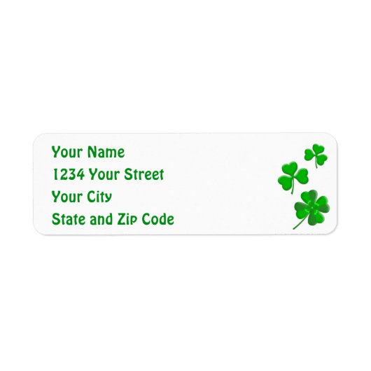 St Patrick's Lucky Shamrock Personalized Address (Vorne)