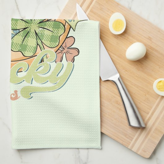 St. Patrick's Lucky Vibes Geschirrtuch (Viertel Falte)