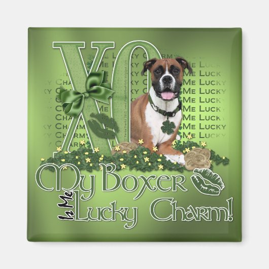 St Patricks - Me Lucky Charm - Boxer - Vindy Magnet (Vorne)