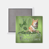 St Patricks - Me Lucky Charm - Corgi - Owen Magnet (Vorderseite/Rückseite)
