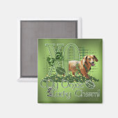 St Patricks - Me Lucky Charm - Dackel - Abby Magnet (Vorderseite/Rückseite)