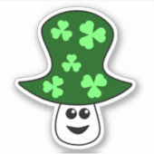 St. Patrick's Mushroom Vinyl Sticker (Vorderseite)