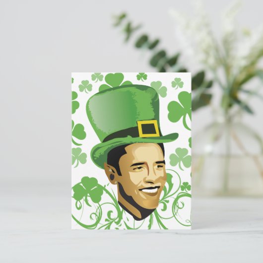 St Patrick's O'Bama 2009 Postkarte (Stehend Vorderseite)