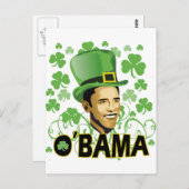 St Patrick's O'Bama 2009 Postkarte (Vorne/Hinten)