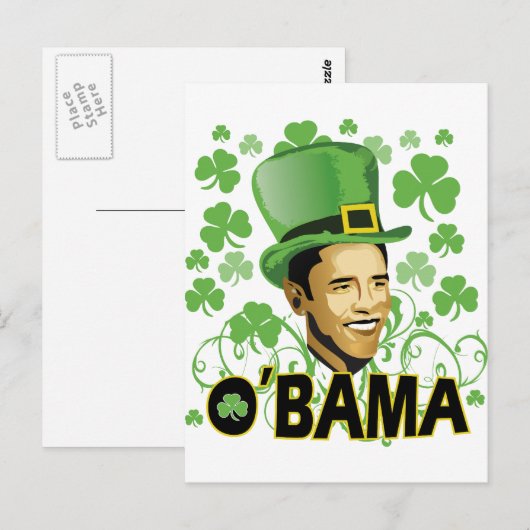 St Patrick's O'Bama 2009 Postkarte (Vorne/Hinten)