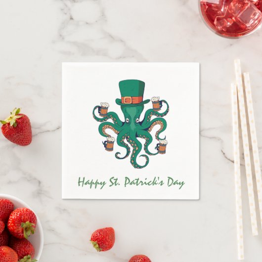 St Patricks Octopus Serviette (Beispiel)