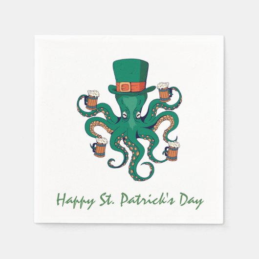 St Patricks Octopus Serviette (Vorderseite)