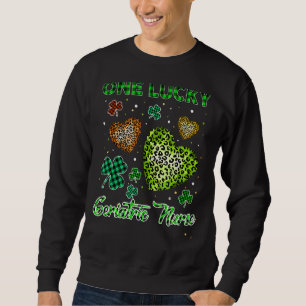 St Patricks One Lucky Geriatric Nurse Buffalo Leop Sweatshirt