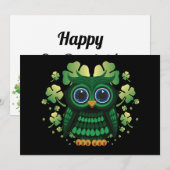 St. Patrick's Owl Feiertagskarte (Vorne/Hinten)