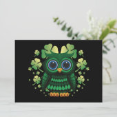 St. Patrick's Owl Feiertagskarte (Stehend Vorderseite)