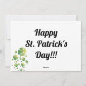 St. Patrick's Owl Feiertagskarte (Rückseite)