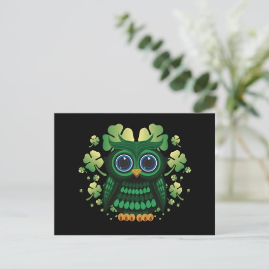 St. Patrick's Owl Postkarte (Stehend Vorderseite)