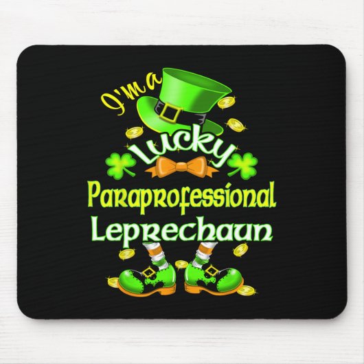 St. Patricks Paraprofessionell Ich habe Glück Mousepad (Vorne)