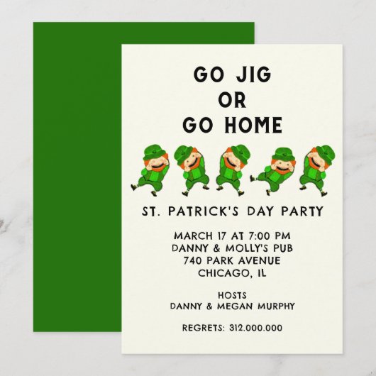St. Patrick's Party Einladung (Vorne/Hinten)