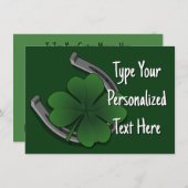 St Patrick's Party Einladungen Personalisiert Luck (Vorne/Hinten)