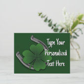 St Patrick's Party Einladungen Personalisiert Luck (Stehend Vorderseite)