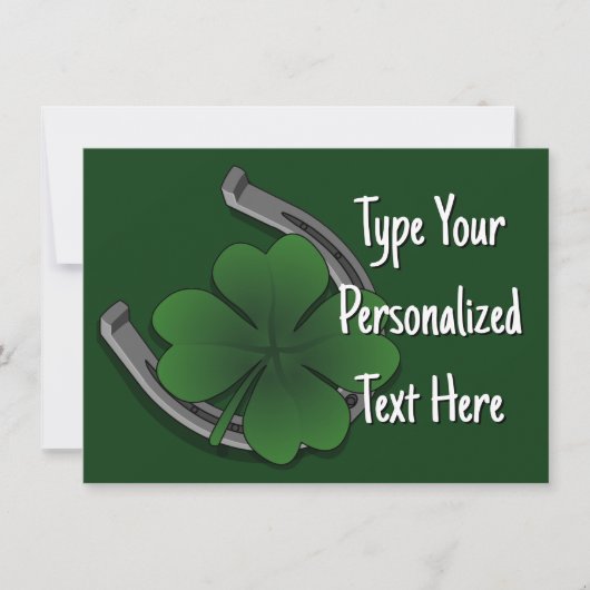St Patrick's Party Einladungen Personalisiert Luck (Vorderseite)