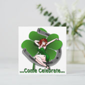 St Patrick's Party Einladungen Personalisiert Luck (Stehend Vorderseite)