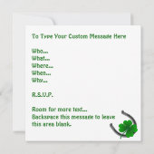 St Patrick's Party Einladungen Personalisiert Luck (Rückseite)