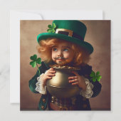 St Patrick's Party Irish Child Pot of Gold Square Einladung (Vorderseite)