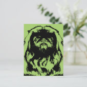 St Patricks - Pekingese Silhouette - Kieselsteine Postkarte (Stehend Vorderseite)