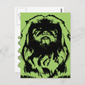 St Patricks - Pekingese Silhouette - Kieselsteine Postkarte (Vorne/Hinten)