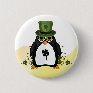 St. Patrick's Penguin Button