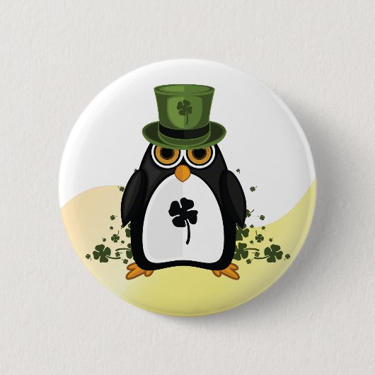 St. Patrick's Penguin Button (Vorderseite)