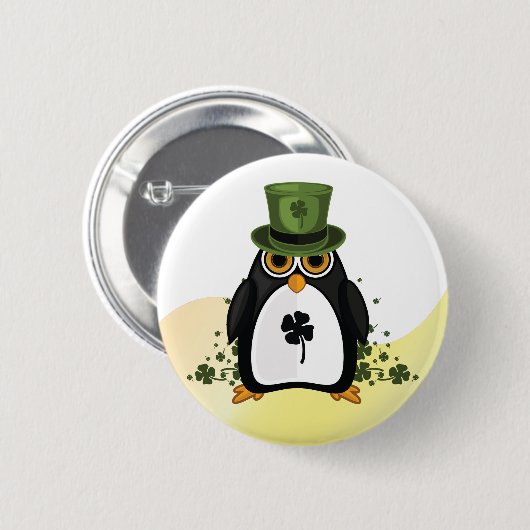 St. Patrick's Penguin Button (Vorne & Hinten)
