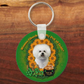 St Patricks - Pot of Gold - Bichon Frise Schlüsselanhänger (Vorderseite)