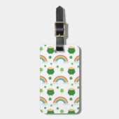 St. Patrick's Pot of Gold Rainbow Lucky Kleeblatt Gepäckanhänger (Vorderseite vertikal)