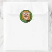 St Patricks - Pot of Gold - Yorkshire Terrier Runder Aufkleber (Tasche)