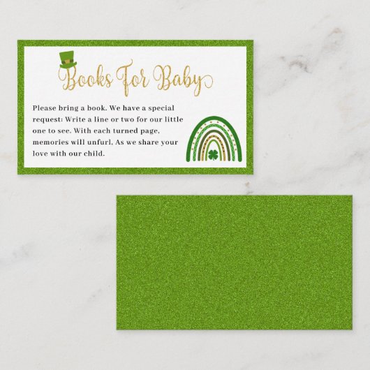St. Patrick's Rainbow Baby Shower Books for Baby Begleitkarte (Vorne/Hinten)