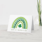 St. Patrick's Rainbow | Happy Whimsical Kleeblatt Karte (Vorderseite)
