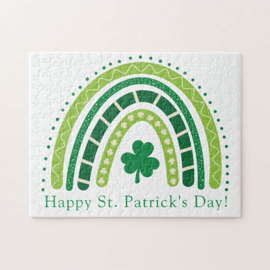 St. Patrick's Rainbow | Happy Whimsical Kleeblatt Puzzle (Horizontal)