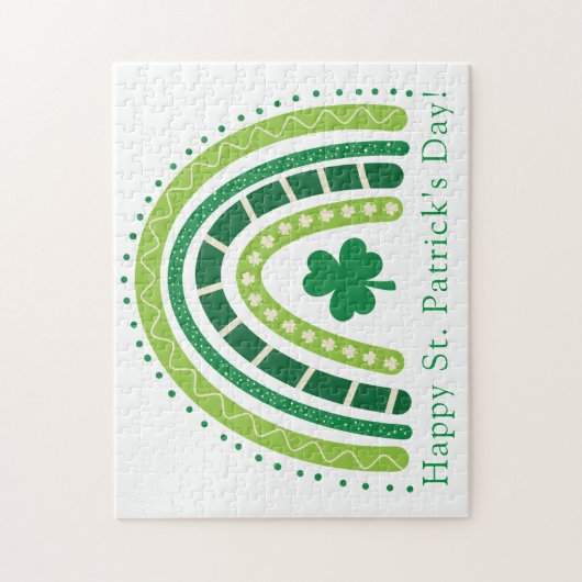 St. Patrick's Rainbow | Happy Whimsical Kleeblatt Puzzle (Vertikal)