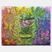 St. Patrick's Rainbow Magic Fleece Blanket (Vorderseite (Horizontal))