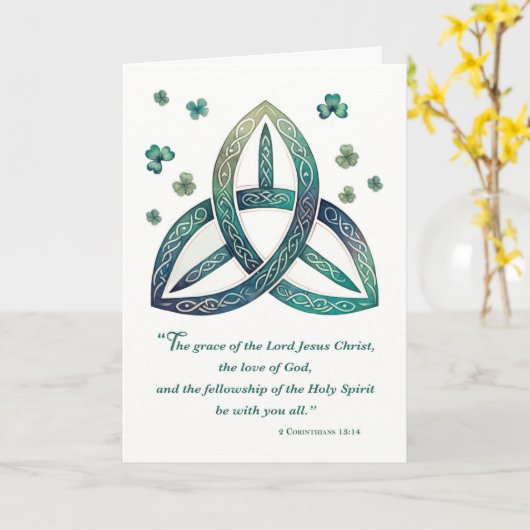 St. Patrick's Religious Sessings Celtic Triquetra Karte (Gelbe Blume)
