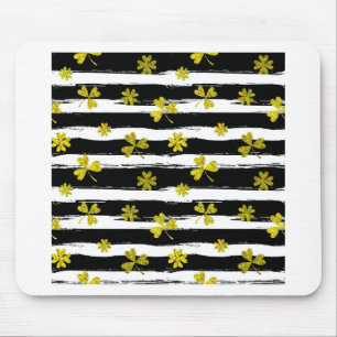 st patricks schwarz weiß klee mousepad