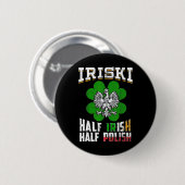 St Patricks Shamrock Geschenk T-Shirt Iriski Halb Button (Vorne & Hinten)