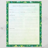 St. Patrick's Shamrocks Green Recipe Paper Sheet (Rückseite)